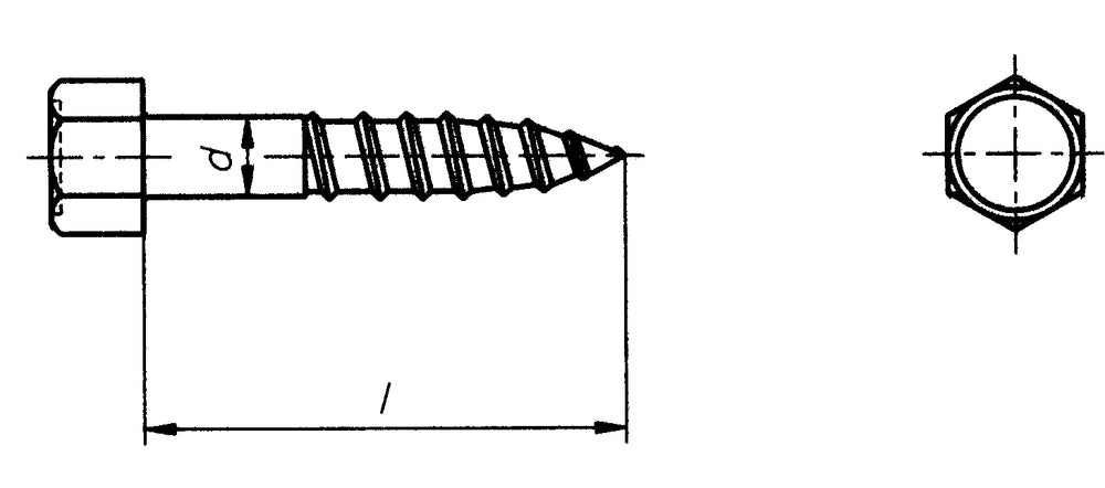 Sechskant-Holzschrauben 6,0x80mm DIN 571
