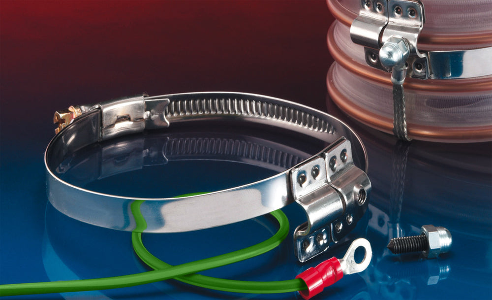 Norres Brückenschelle mit Erdung für gewellten Spiralschläuchen, für DN 38-45mm