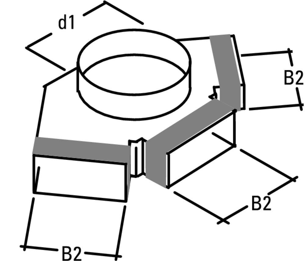späth Flachkanal 3-fach Verteilerohr FK-VR3, B1/B2=160/3x140mm