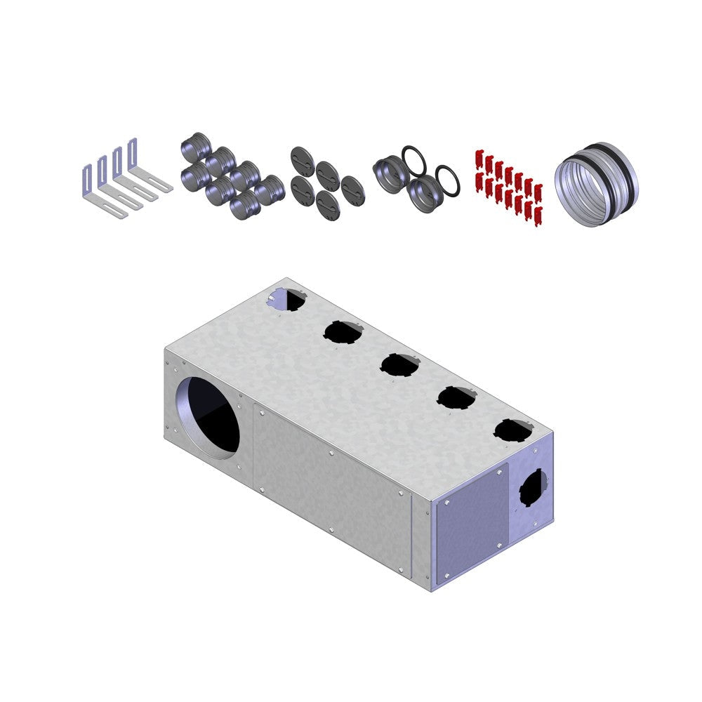 Helios FRS-MVK 5+2-75/160, FlexPipe Multi-Verteilerkasten 7 Einzelstutzen rund 75 2 x Anschluss-DN 160