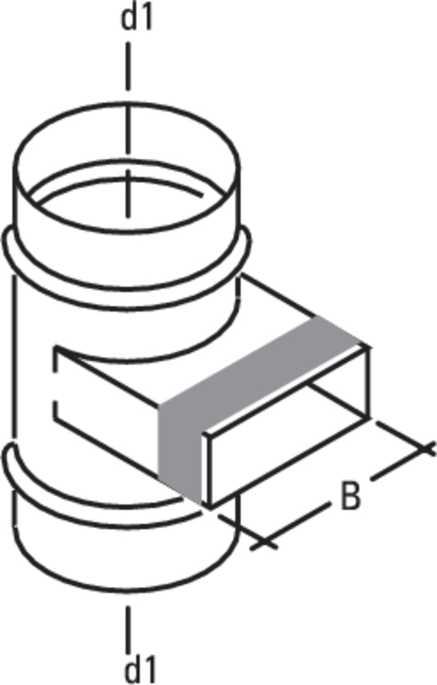 späth Flachkanal Abzweigstück FK-AZ, NW 125mm, B=180mm