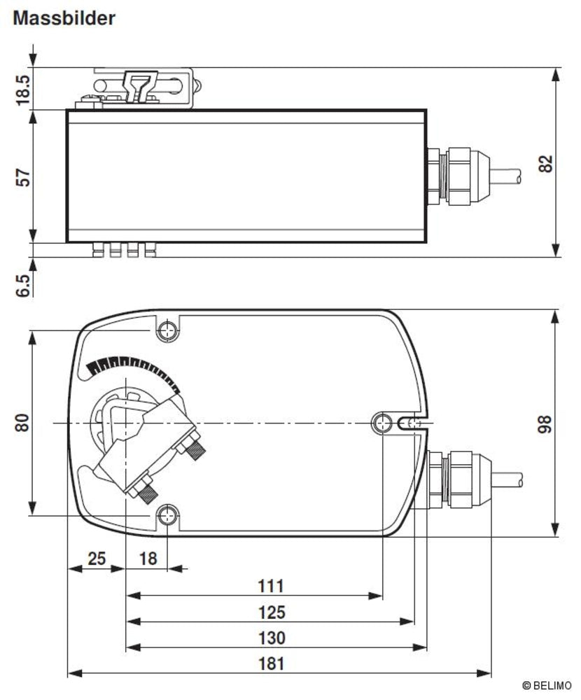 Belimo Federrücklaufantrieb, Auf-Zu, AC 230 V, 4 Nm LF230