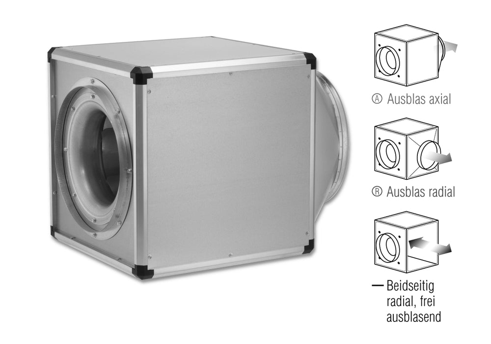 Helios GBW EC 355, Gigabox EC inkl. Formstück u. flex. Manschetten DN 355 1-PH 200-277V 50/60Hz regelbar