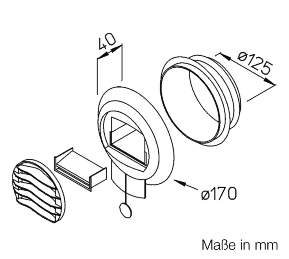Helios AE GB 20/75, Abluftelement für Grund- und Bedarfslüftung 20/75 cbm/h