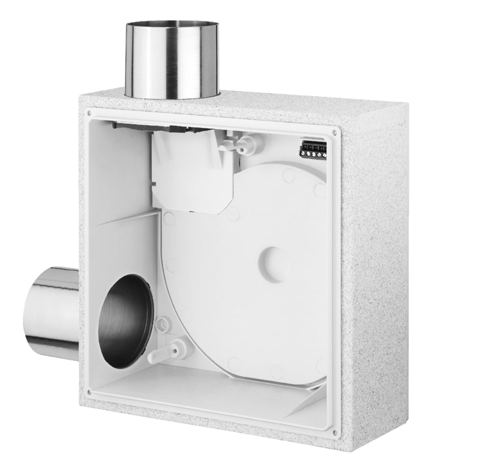 Helios ELS-GUBZL, UP-Gehäuse mit Brandschutzklappe u. -ummantelung K90, Zweitraumanschluß links