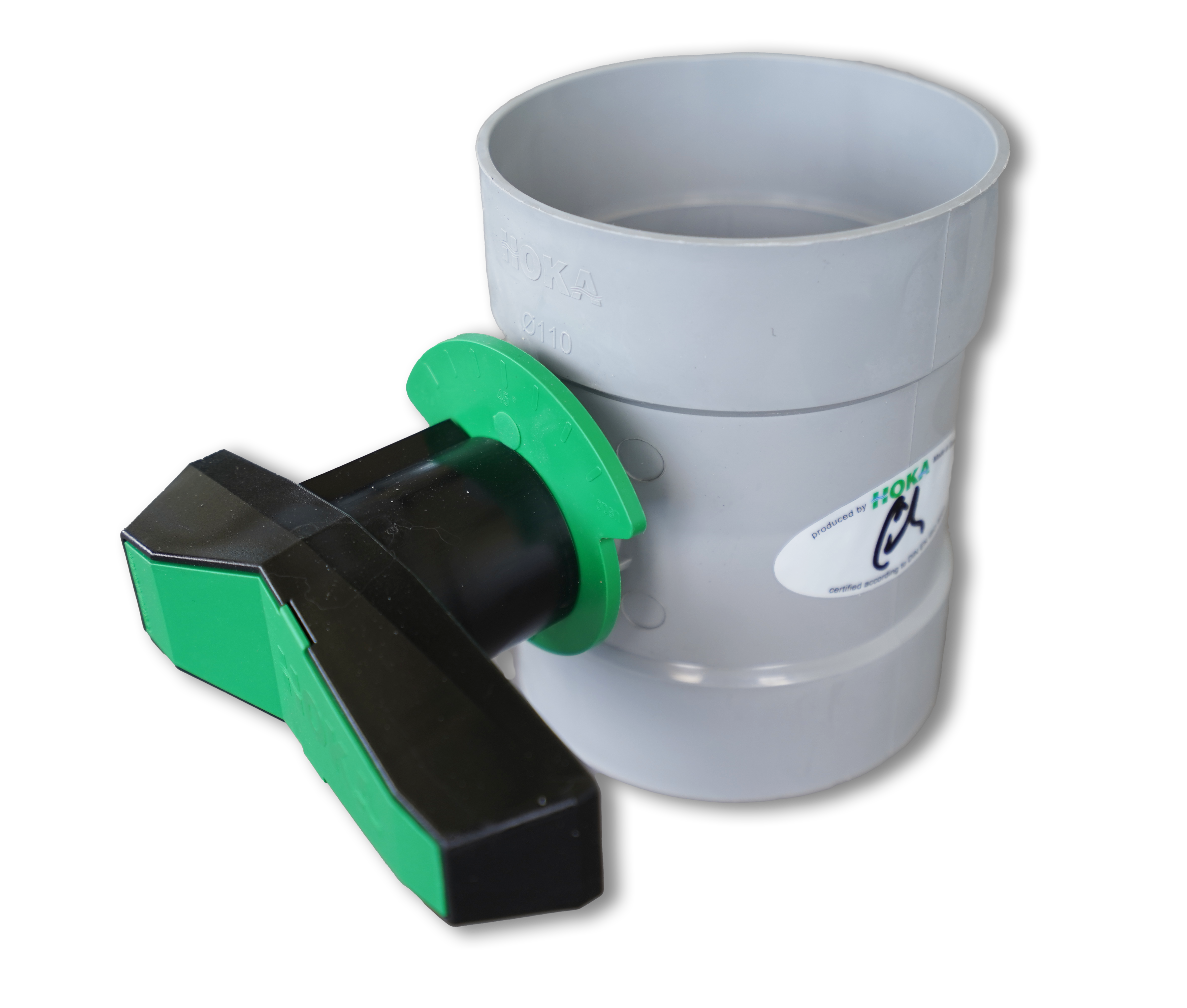 Drosselklappe aus PPs DN 160 mit Muffen und Handhebel