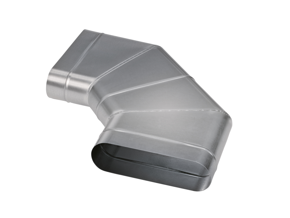 m+a Bogen 45° BHSO oval, horizontal, BxH=840x350mm, Einstecktiefe=90mm