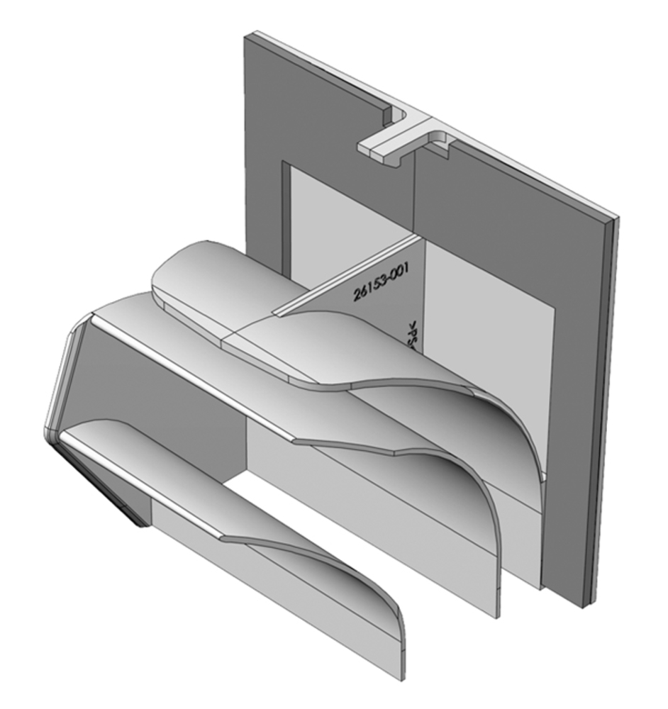 Helios ELS-ARS, Umbauset für Ausblas rück- seitig, zu ELS-GU/-GUBA. Umlenkstück und Nieten