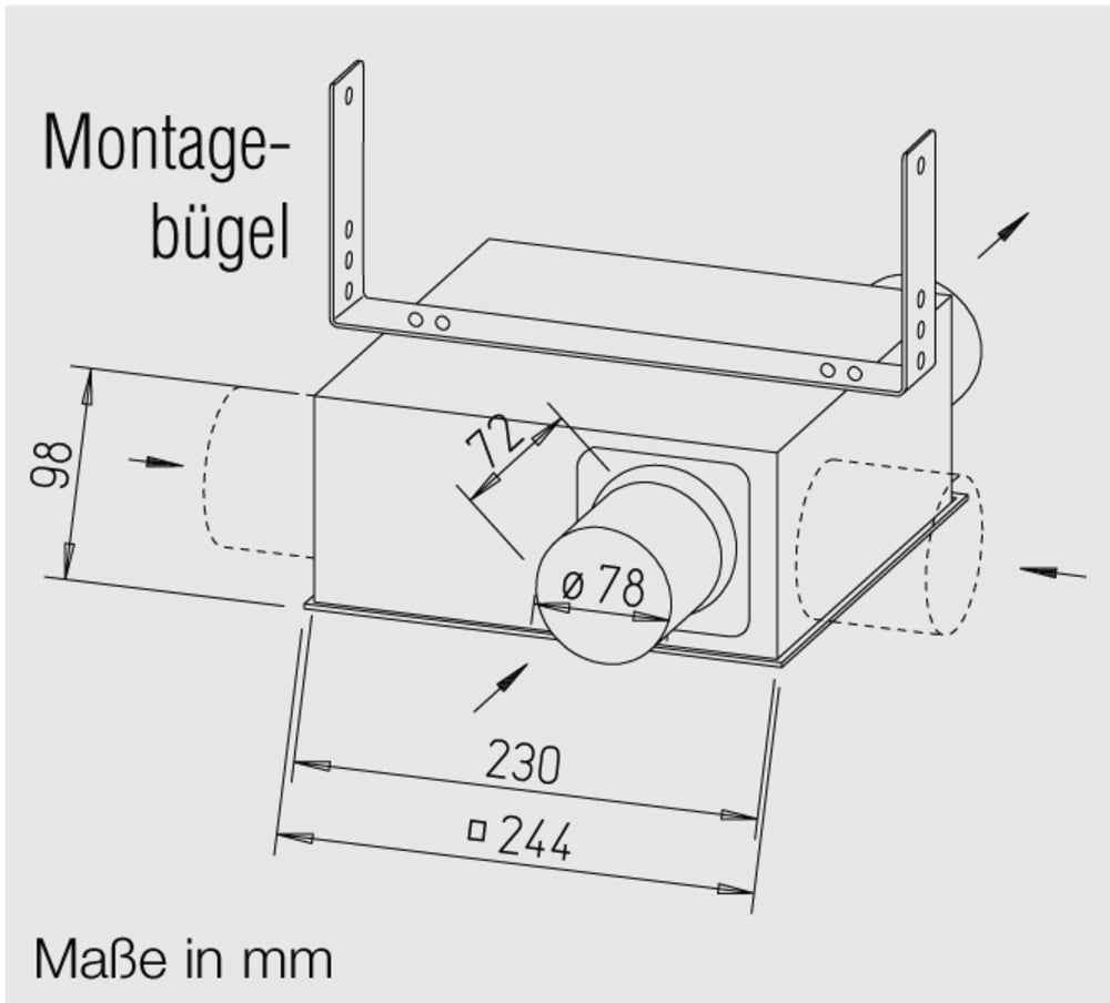 Helios SVV 80, SlimVent mit DN 80, flacher Radial Rohrventilator