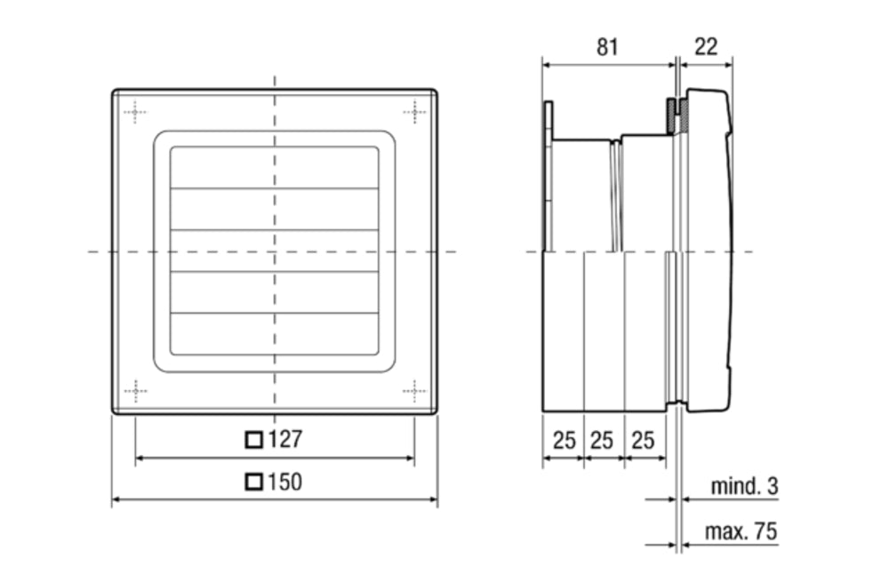 Maico Fenstereinbausatz FE 100/1 AP