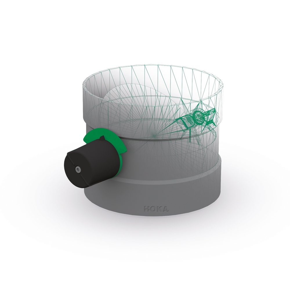 Drosselklappe aus PPs DN 125 mit Muffen und Drehknopf (stufenlos)