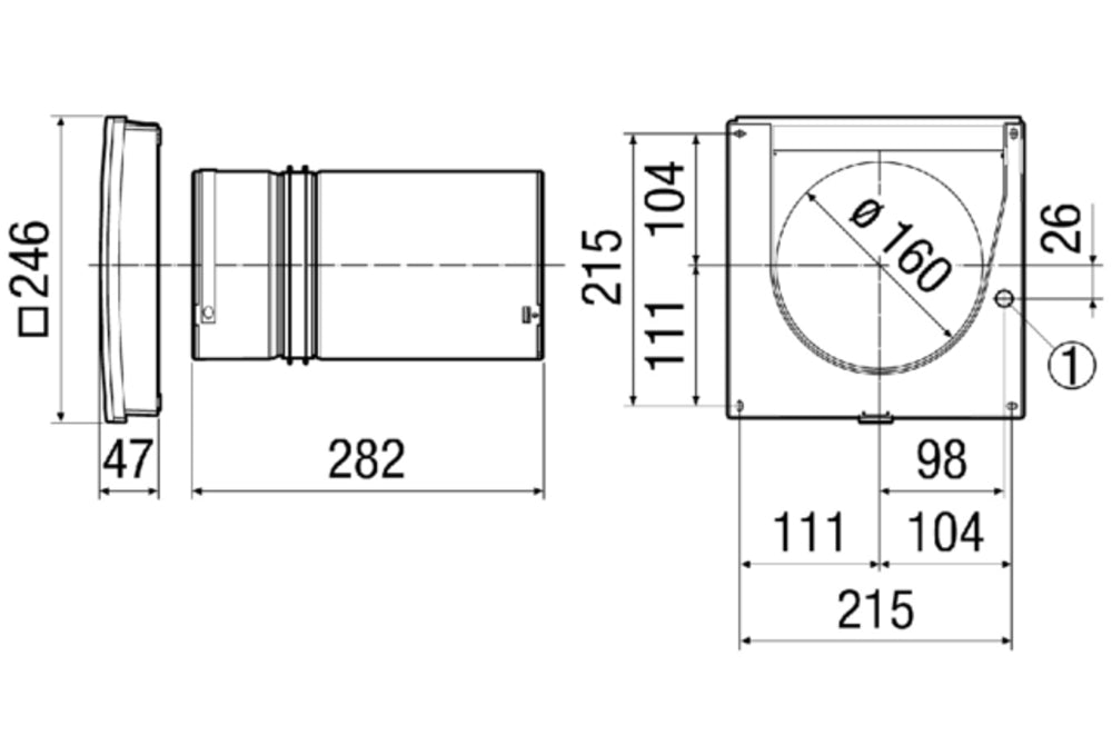 Maico Endmontage-Set PP 45 RC, für dezentrale Lüftung mit Funk