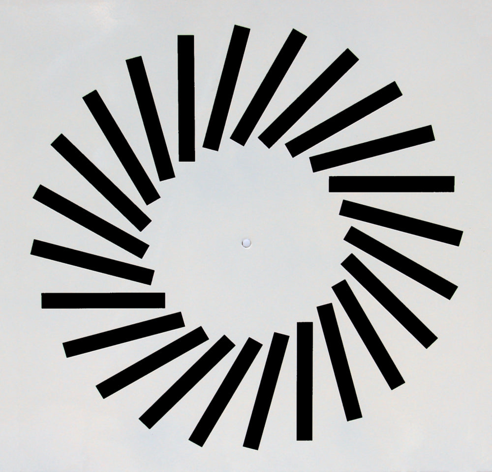 späth Deckendrallauslass DF-RO 594 x 594 mm, 16 reduzierte halbradiale Lamellen