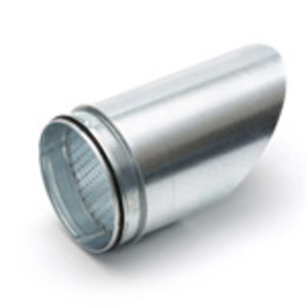 Ausblasstutzen Edelstahl matt mit Gitter VA-AS 45° abgeschrägt NW 125