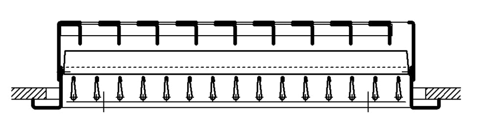 Schako Lüftungsgitter IB16V, LxH=425x75mm