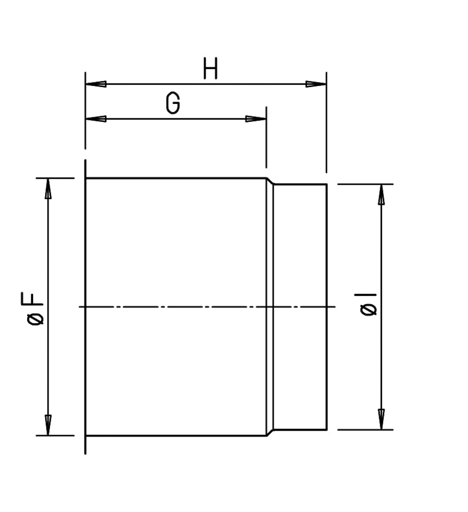 Helios EH 125, Einbauhülse ND 125 zu BAE/BAK