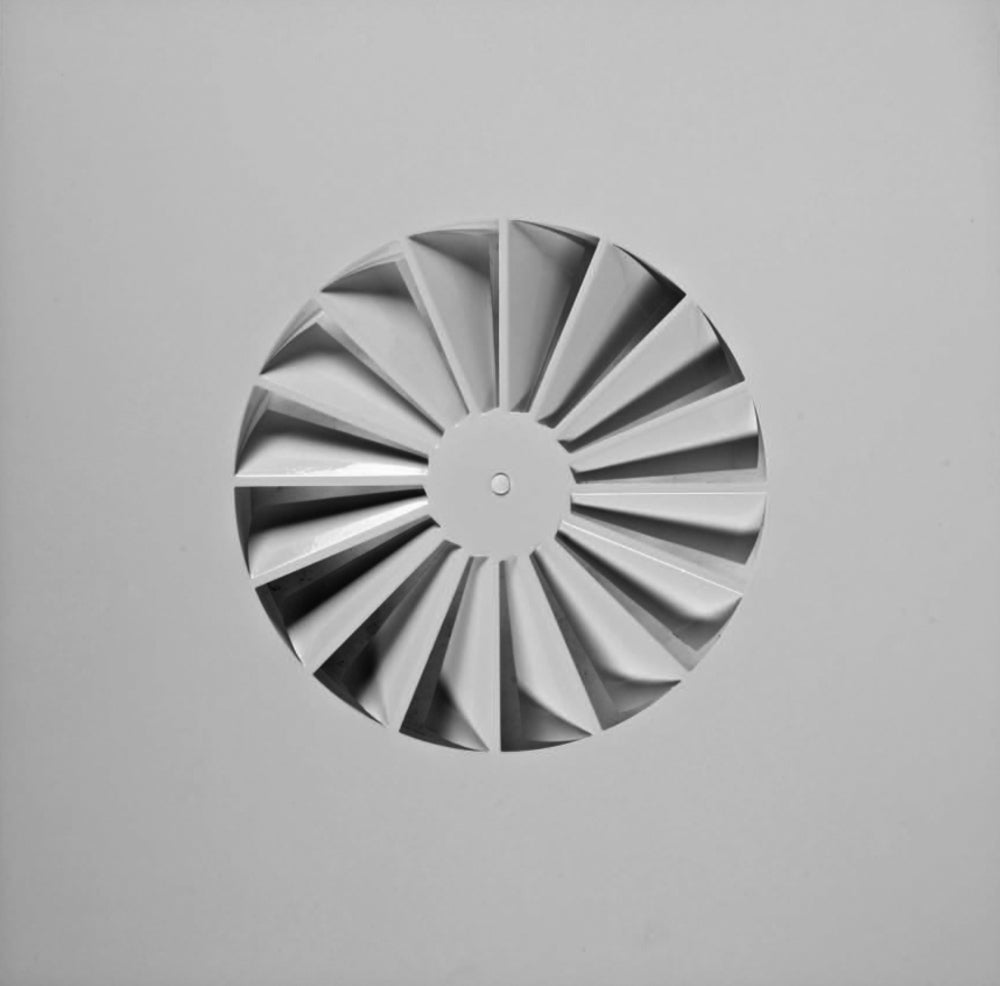 späth Deckendrallauslass DF-RE 355, starre, gebogene Schaufeln, 455x455mm,