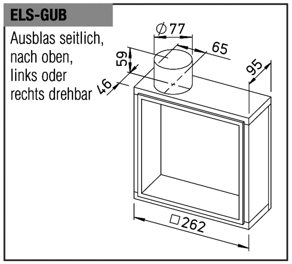 Helios ELS-GUB, UP-Gehäuse mit Brandschutz- absperrklappe und ummantelung K90