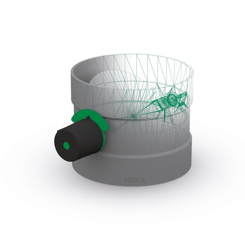 Drosselklappe aus PPs DN 140 mit Muffen und Drehknopf (15°-Rasterung)