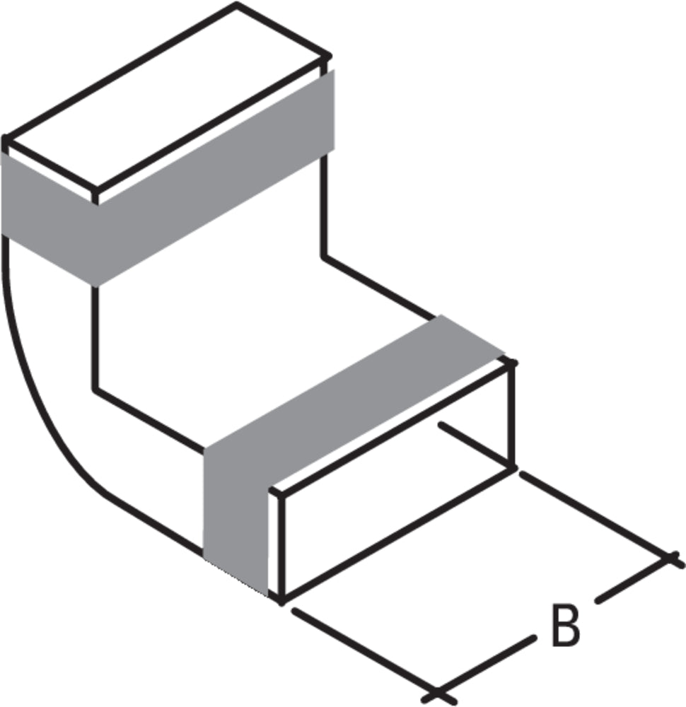 späth Flachkanal-Bogen 90° waagrecht FK-BW90, B=140mm
