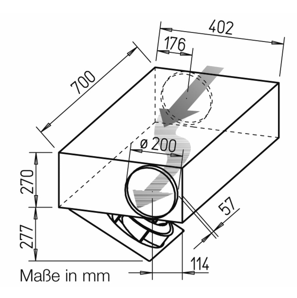 Helios SVS 200 K, SlimVent schallgedämpfter Radialventilator mit Rohranschluß DN 200mm
