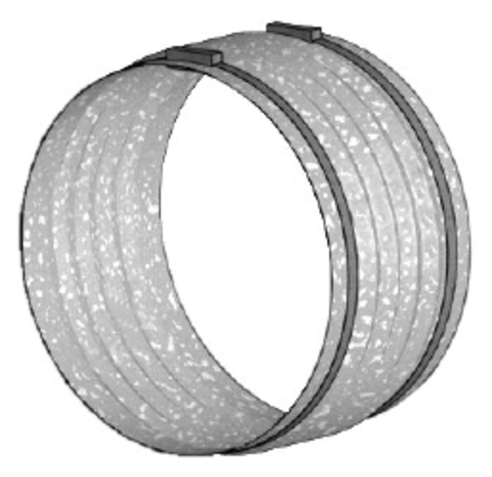 Helios FM 250, Flexible Manschette mit 2 Schlauchschellen