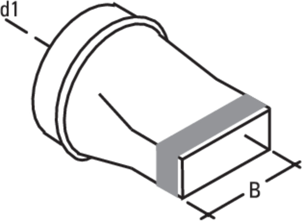 späth Flachkanal Übergang (symmetrisch) FK-ÜS, NW 100mm, B=100mm
