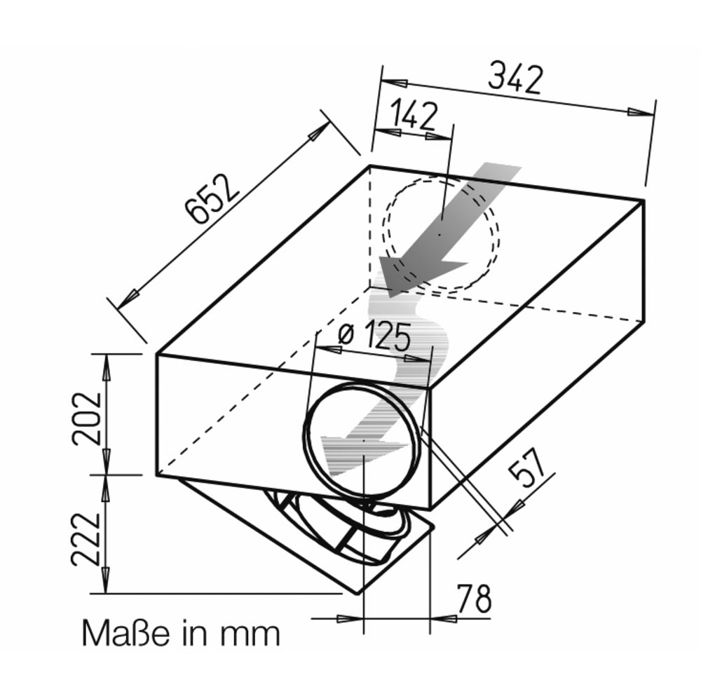 Helios SVS 125 B, SlimVent schallgedämpfter Radialventilator mit Rohranschluß DN 125mm