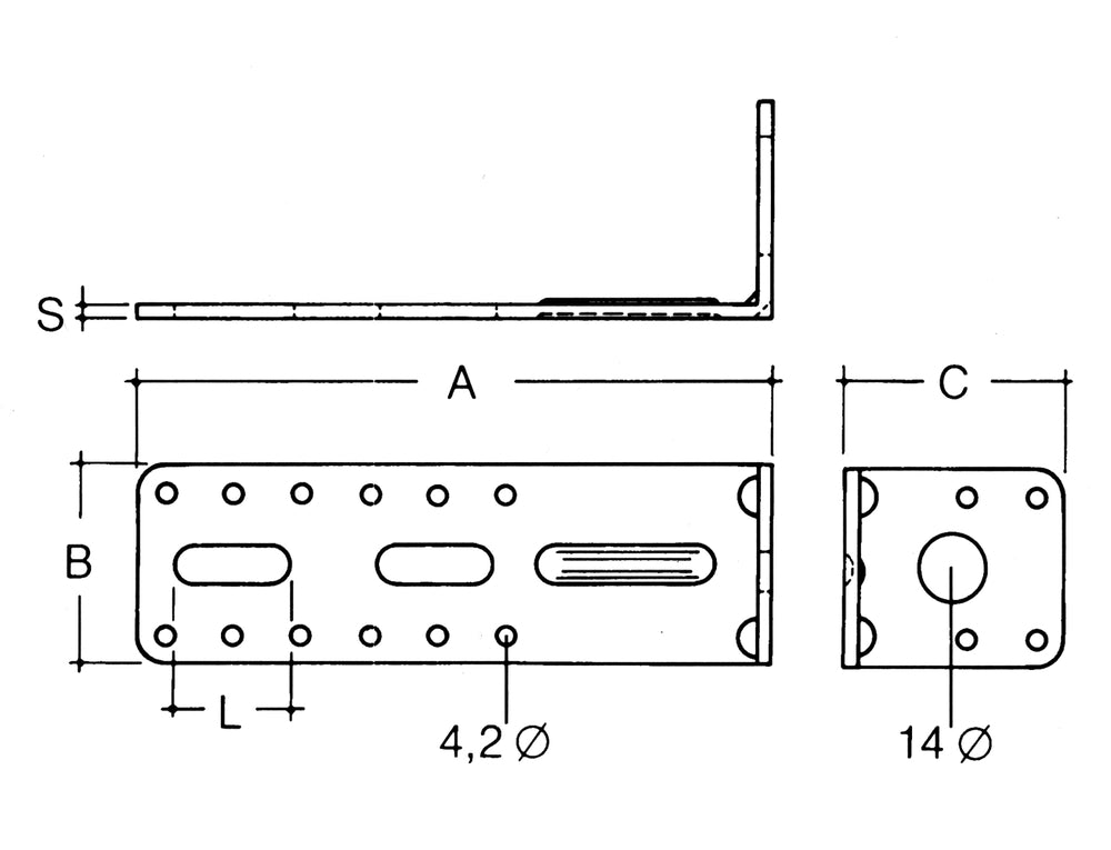 MEZ Aufhängeelement ELL-817, Breite 40mm, Länge 100mm