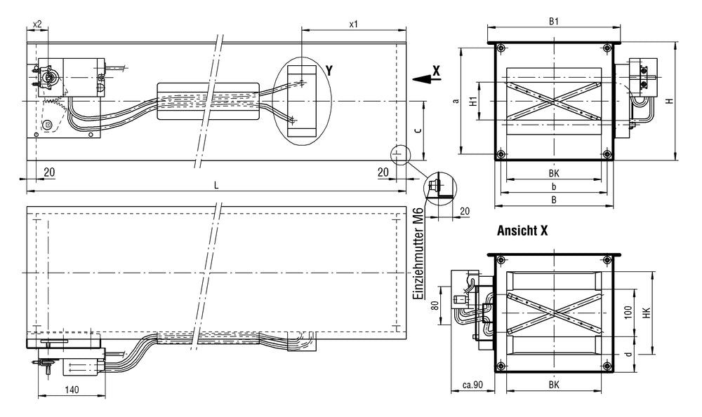 Schako Schallgedämpfter Volumentstromregler PIANO E-A-L - Größe 5