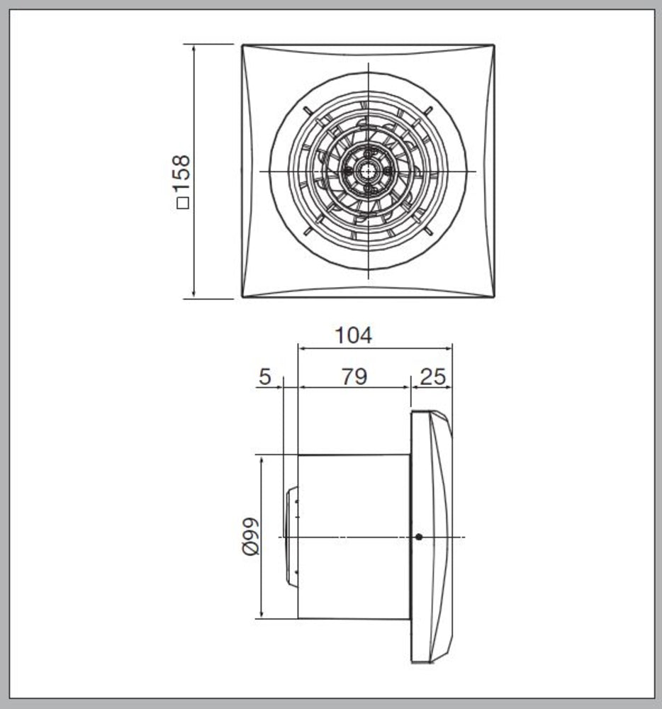 S&P Kleinraum-Ventilator SILENT-100 CHZ mit Feuchtesteuerung und einstellbarem Nachlauf
