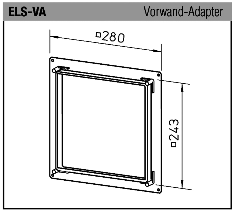 Helios ELS-VA, Vorwandadapter zu raumseitigen UP-Gehäuseeinschub in beplankte Wände u. Schächte