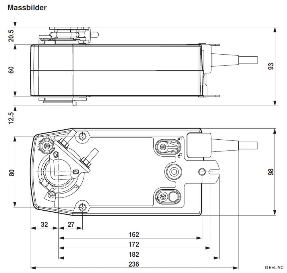 Belimo Federrücklaufantrieb, stetig, AC/DC 24 V, 20 Nm SF24A-SR