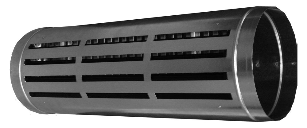 HTH-Rundrohr-Schlitzauslass  LK-70-C, eingeb. Mengenreg., weiß, NW 800, 2 schwarze Lamellenreihen