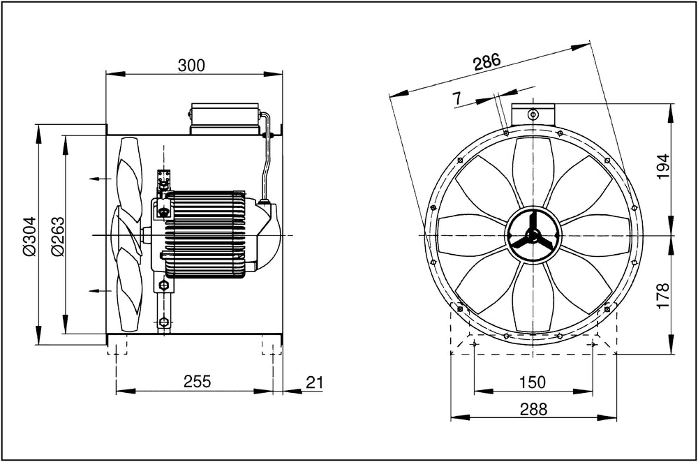 Maico Axial-Rohrventilator EZR 25/4 D