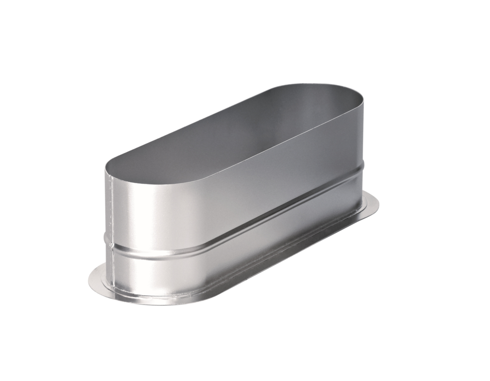 m+a Anschlussstutzen ASTO oval 90°, BxH=440x80mm, Einstecktiefe=80mm