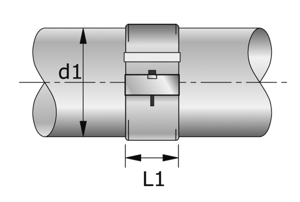 Metu-Form Rohrmuffe MUX (Glattrohr-System) NW 100/MIT Kontaktband