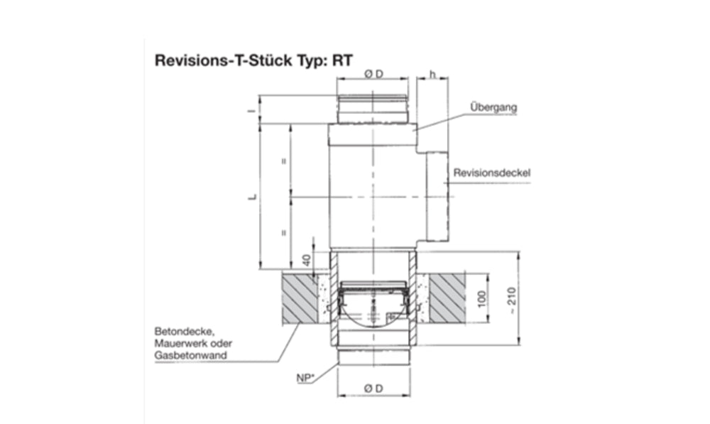 Strulik Revisions-T-Stück RT, NW 125mm
