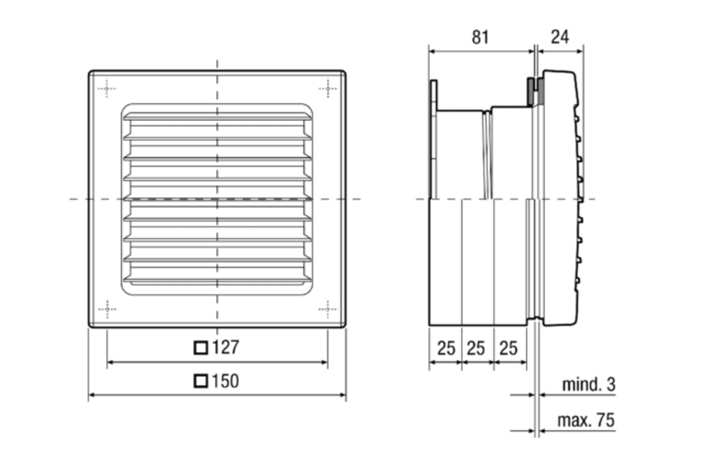 Maico Fenstereinbausatz FE 100/1 SG