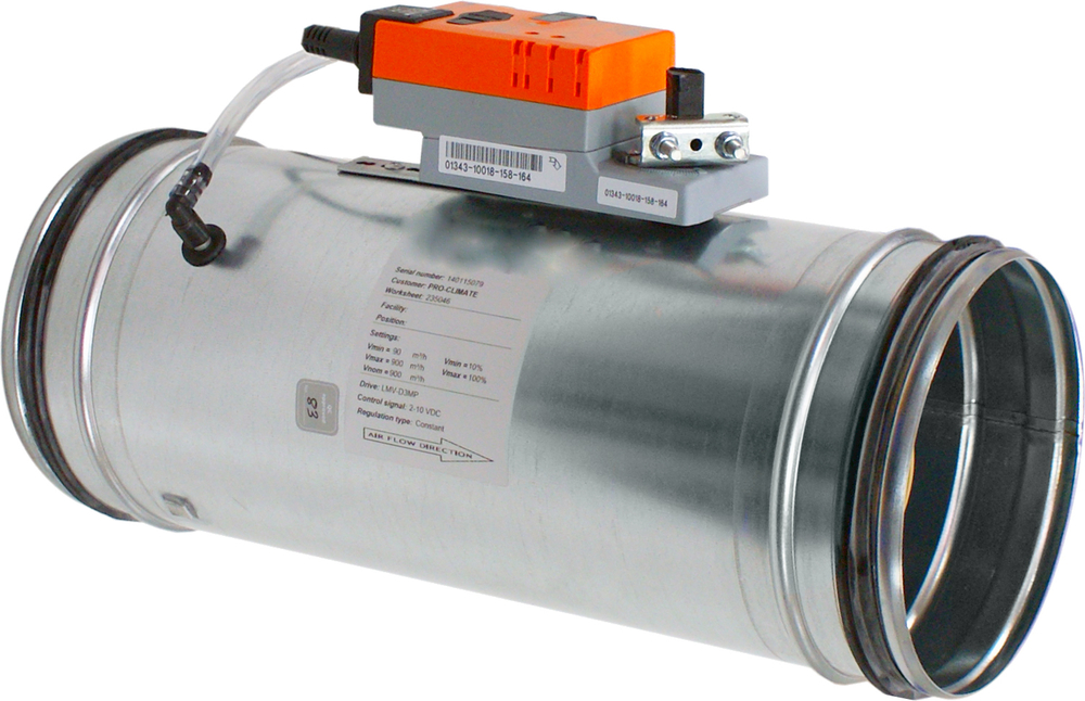 späth variabler Volumenstromregler NW 125 zur Montage in Normlüftungsrohre (Belimo-MP-Bus-fähig)