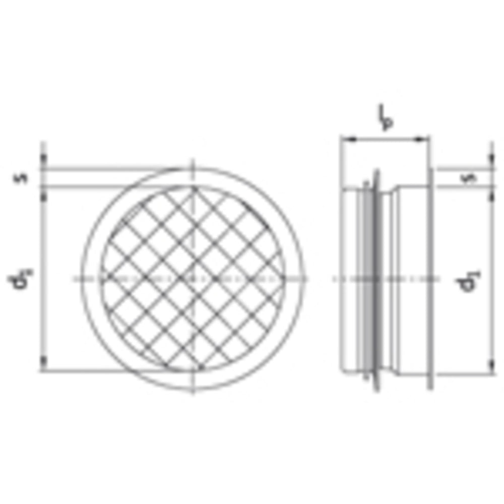 Ausblasstutzen mit Gitter AS gerade NW 355