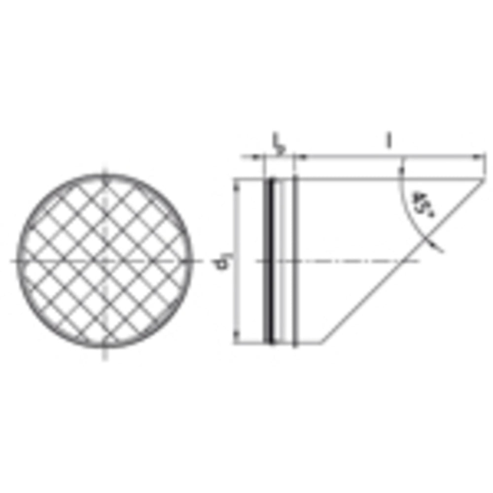 Ausblasstutzen mit Gitter AS 45° abgeschrägt NW 200