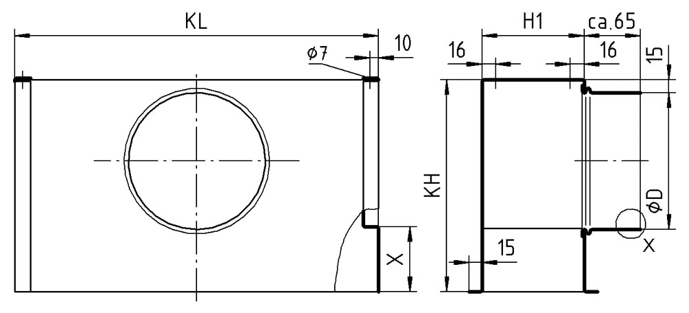 Schako Weitwurfgitter (eckig) Typ WGA-V DW, 625x125mm