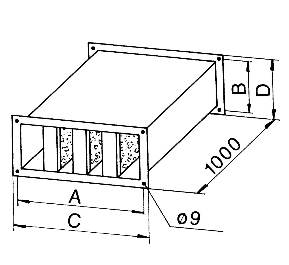 Helios KSD 60/30 35, Kanalschalldämpfer