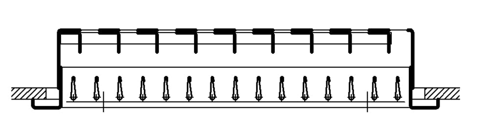 Schako Lüftungsgitter IB15V, LxH=825x325mm