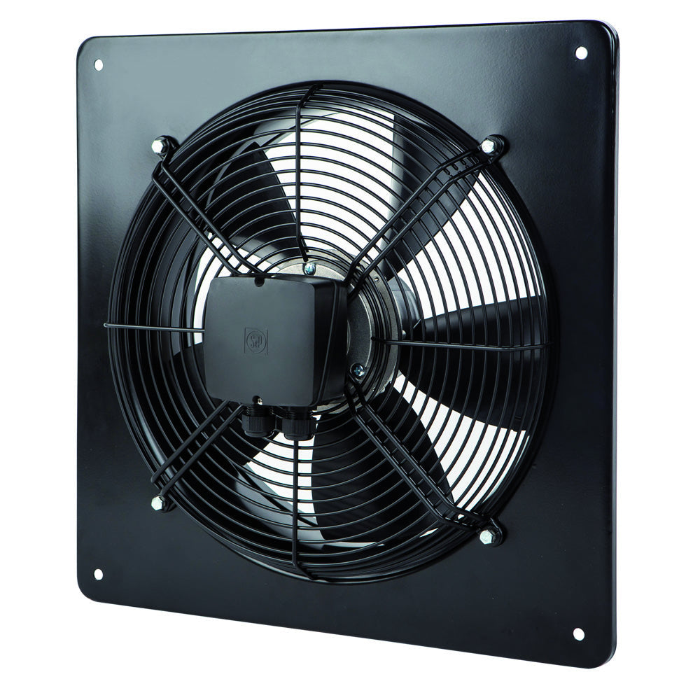 S&P Axial-Wandventilator HXBR-400 ECOWATT mit EC-Motor und quadratischer Wandplatte, 230V
