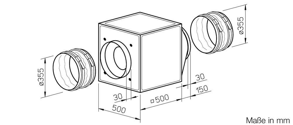 Helios GBD 710/4, Gigabox inkl. Formstück u.flex Manschetten, 3-PH 400V-50Hz