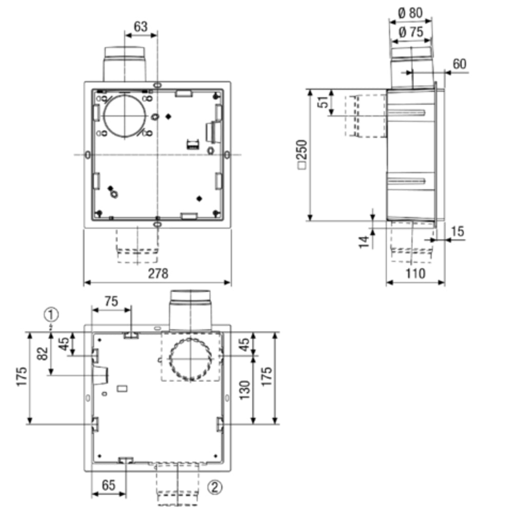 Maico Unterputzgehäuse ER GH, für ER EC