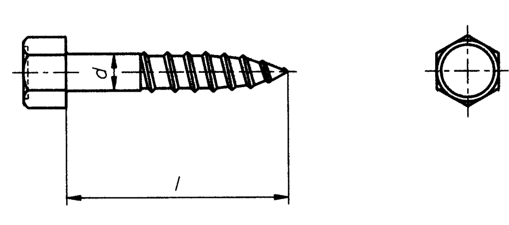 Sechskant-Holzschrauben 10,0x100mm DIN 571