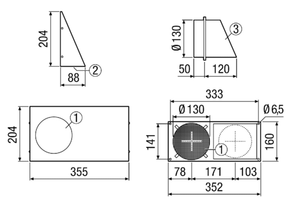 Maico Kombi-Wandstutzen KWH 12-R
